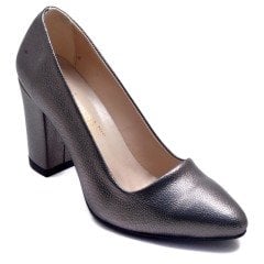 232-SR Kare Topuk Kadın Stiletto - Gri