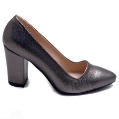 232-SR Kare Topuk Kadın Stiletto - Gri