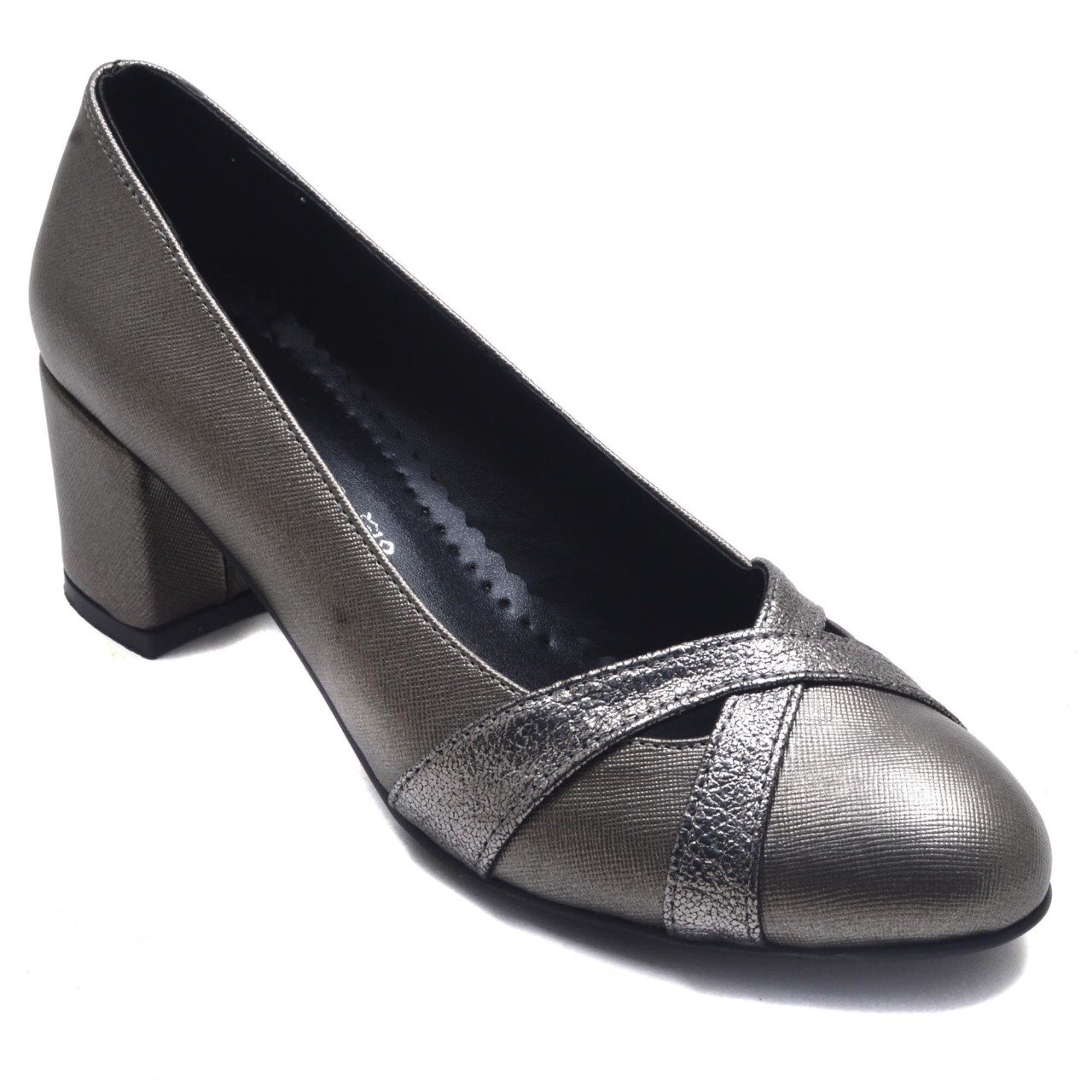 233-SR Kare Topuk Kadın Stiletto - Gri