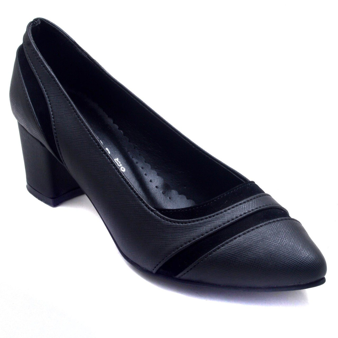 234-SR Kare Topuk Kadın Stiletto - Siyah