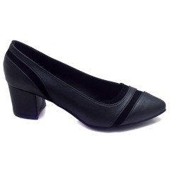 234-SR Kare Topuk Kadın Stiletto - Siyah