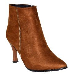 Kadın Stiletto Kışlık Bot - Kahverengi
