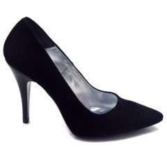 235-SR Sivri Uç Mat Model Kadın Stiletto - Siyah