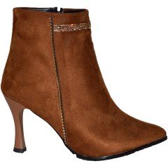Kadın Stiletto Kışlık Bot - Kahverengi