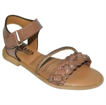 kız çocuk taşlı filet sandalet - bej