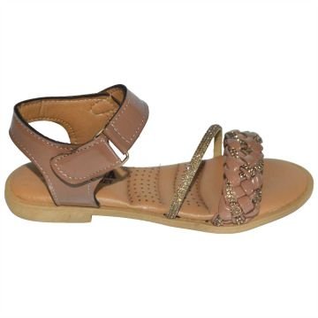 kız çocuk taşlı filet sandalet - bej