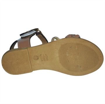 kız çocuk taşlı filet sandalet - bej