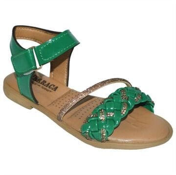 filet kız çocuk sandalet - yeşil