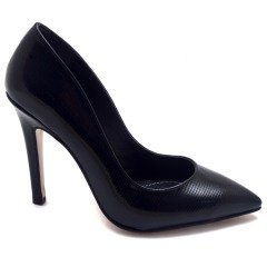236-SR Desenli Sivri Uç Model Kadın Stiletto - Siyah