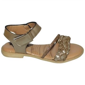 kız çocuk taşlı filet sandalet - bakır