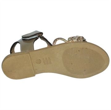 kız çocuk taşlı filet sandalet - bakır