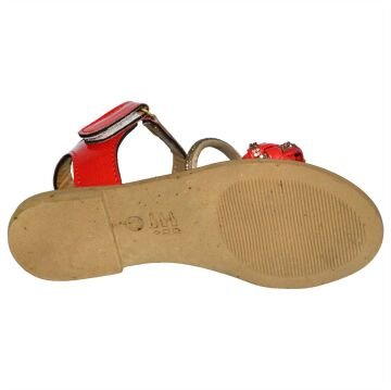 kız çocuk taşlı filet sandalet - kırmızı
