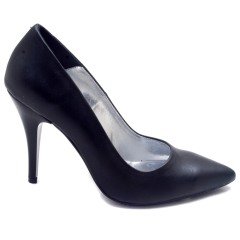 241-SR Sivri Uç Mat Model Kadın Stiletto - Siyah