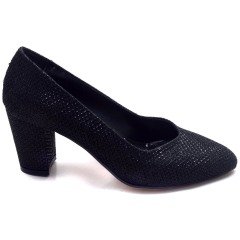 244-SR Kare Topuk Kadın Stiletto - Siyah