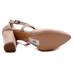 936-CB Kısa Topuk Kadın Stiletto - Krem