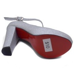 939-CB Mat Platform Kadın Stiletto - Gümüş