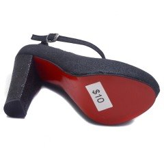 939-CB Parlak Platform Kadın Stiletto - Siyah