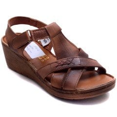 2020-3 Kadın Sandalet - Taba (Deri)