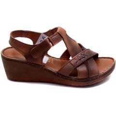 2020-3 Kadın Sandalet - Taba (Deri)