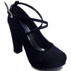 939-CB Mat Platform Kadın Stiletto - Siyah