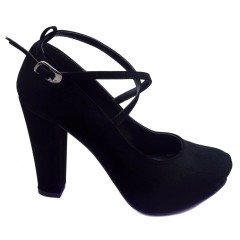 939-CB Mat Platform Kadın Stiletto - Siyah