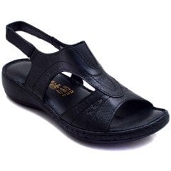 2020-4 Kadın Sandalet - Siyah (Deri)