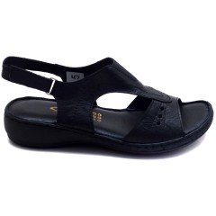 2020-4 Kadın Sandalet - Siyah (Deri)