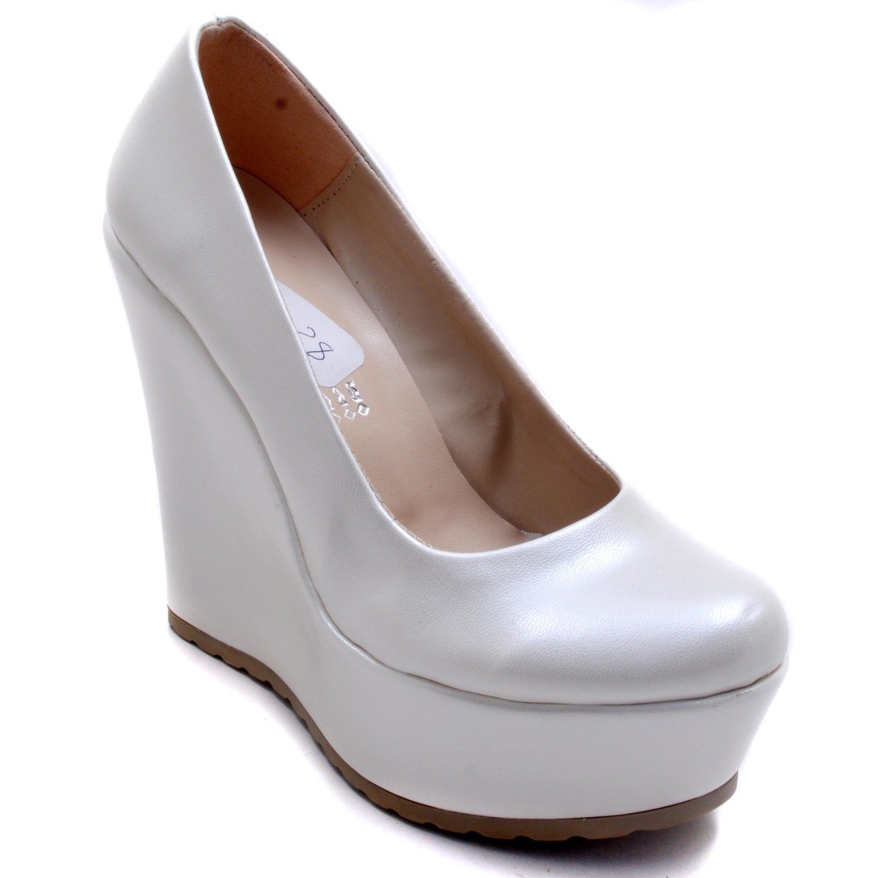 940-CB Dolgu Taban Kadın Stiletto - Beyaz