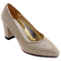 945-CB Kısa Sivri Uç Model Kadın Stiletto - Krem