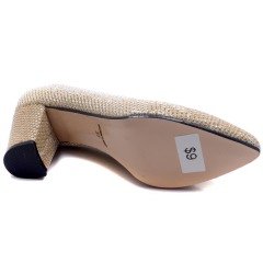 945-CB Kısa Sivri Uç Model Kadın Stiletto - Krem