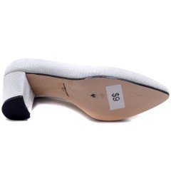945-CB Kısa Sivri Uç Model Kadın Stiletto - Beyaz