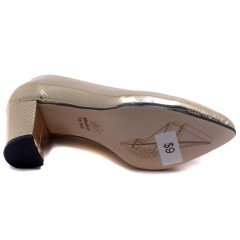 946-CB Parlak Sivri Uç Model Kadın Stiletto - Dore