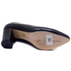 946-CB Parlak Sivri Uç Model Kadın Stiletto - Siyah