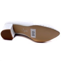948-CB Kısa Sivri Uç Model Kadın Stiletto - Beyaz