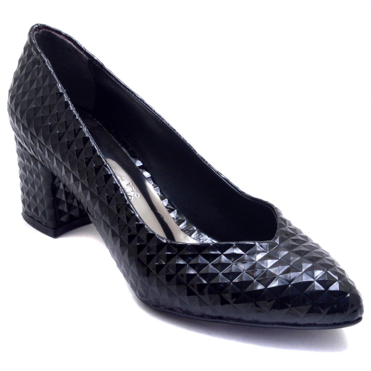948-CB Kısa Sivri Uç Model Kadın Stiletto - Siyah