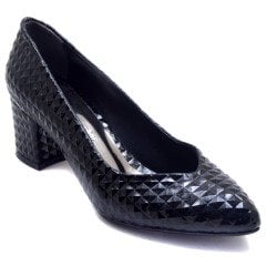 948-CB Kısa Sivri Uç Model Kadın Stiletto - Siyah