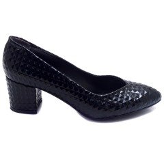 948-CB Kısa Sivri Uç Model Kadın Stiletto - Siyah