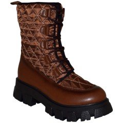 Kadın  Kışlık Fashion Bot - Kahverengi