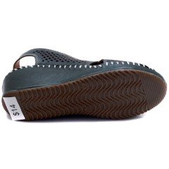 2-17 LGND Dolgu Kadın Sandalet - Yeşil (Deri)