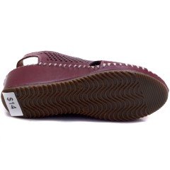 2-17 LGND Dolgu Kadın Sandalet - Bordo (Deri)