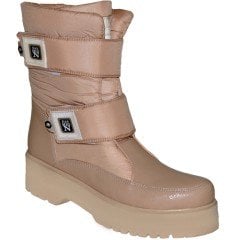 Kadın  Kışlık Fashion Bot Atkılı - Kraft/Bej