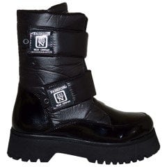 Kadın  Kışlık Fashion Bot Atkılı - Siyah