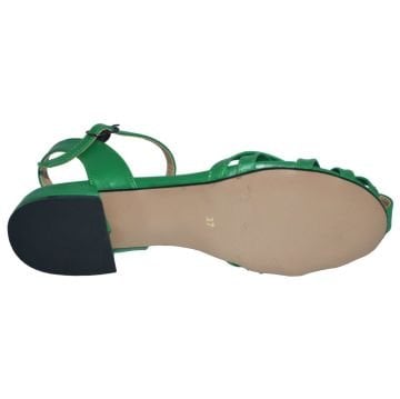 kadın alçak topuklu sandalet - yeşil