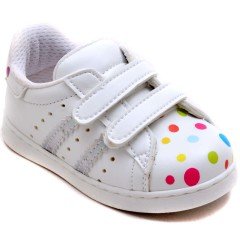 MDD-0 Çift Cırt Bebe Sneaker - Beyaz/G