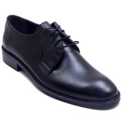 702-DR Bağcıklı Jurdan Erkek Deri Ayakkabı - Siyah