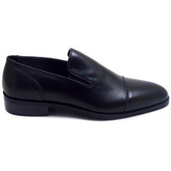 704-DR Bağcıksız Jurdan Erkek Deri Ayakkabı - Siyah