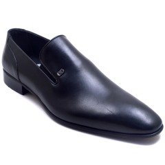 705-DR Bağcıksız Jurdan Erkek Deri Ayakkabı - Siyah