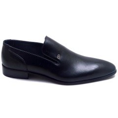 705-DR Bağcıksız Jurdan Erkek Deri Ayakkabı - Siyah