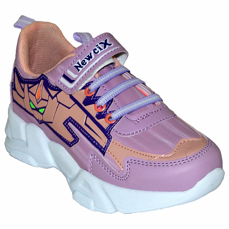 049 - NewciX Filet Spor Ayakkabı - Açık Mor/Bej