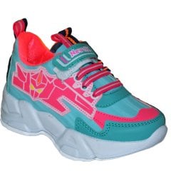 049 - NewciX Filet Spor Ayakkabı - Yeşil/Pembe